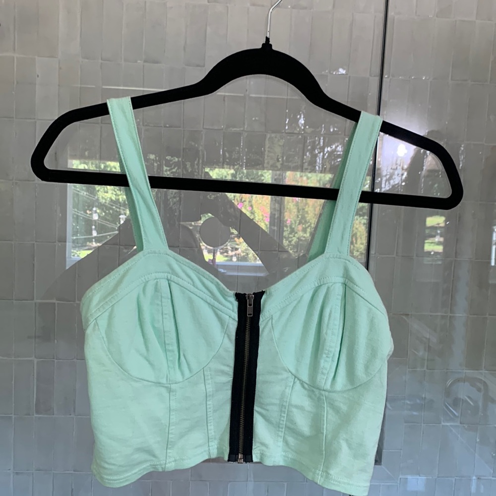 New with tags, Topshop, zip crop top size 6.